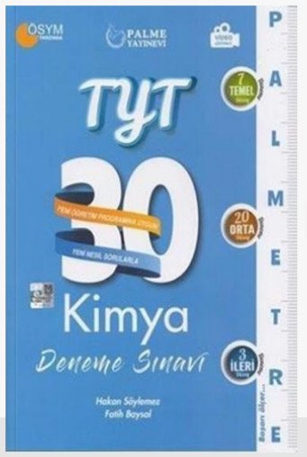 TYT Kimya Palmetre Serisi 30 Deneme Video Çözümlü Palme Yayınları