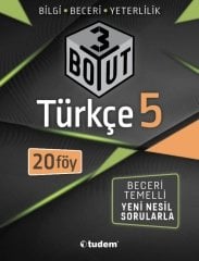 5.Sınıf Türkçe 3 Boyut 20 Föy Beceri Temelli Soru Bankası Tudem Yayınları