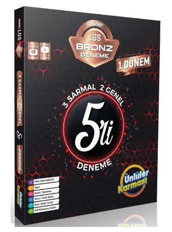 Ünlüler Yayınları 8. Sınıf LGS Bronz 5 li Sarmal Deneme