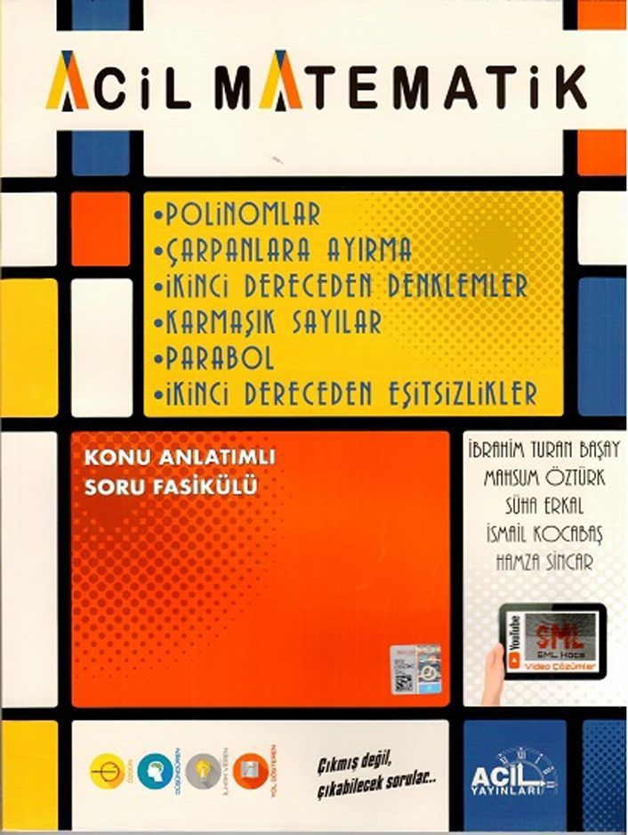 Acil Yayınları Acil Matematik Polinomlar Çarpanlara Ayırma 2. Dereceden Denklemler Karmaşık Sayılar