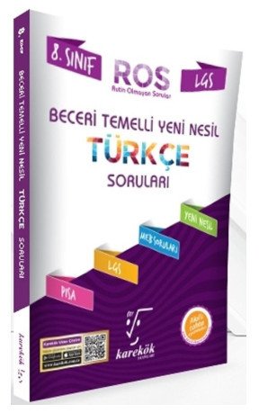 8.Sınıf LGS Türkçe ROS Beceri Temelli Yeni Nesil Soru Bankası Karekök Yayınları
