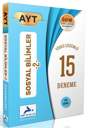 AYT Sosyal Bilimler-2 Tamamı Çözümlü 15 Deneme Paraf Yayınları
