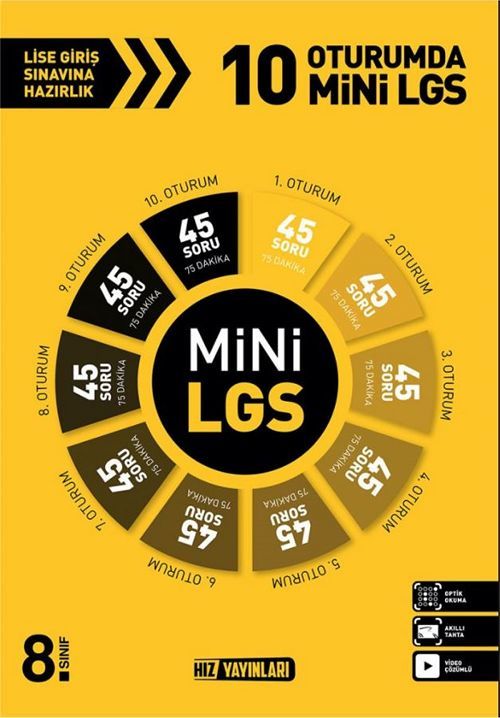 8.Sınıf LGS 10 Oturumda Mini Deneme Hız Yayınları