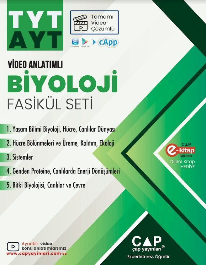 Çap TYT AYT Biyoloji Video Anlatımlı Fasikül Seti