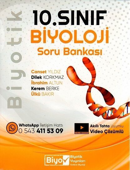 Biyotik Yayınları 10. Sınıf Biyoloji Soru Bankası