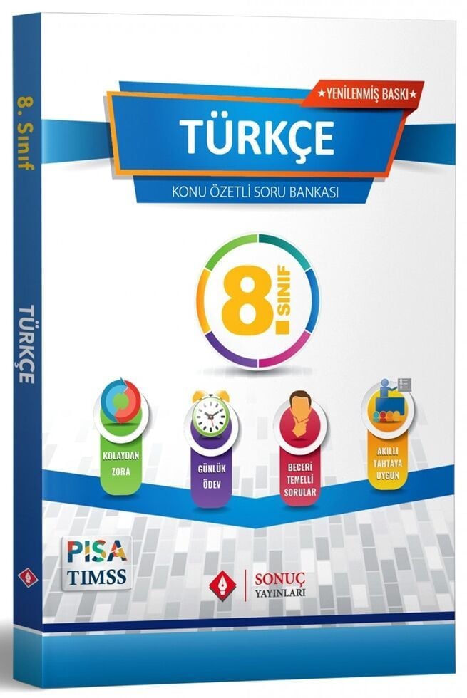 Sonuç Yayınları 8. Sınıf Türkçe Konu Özetli Soru Bankası