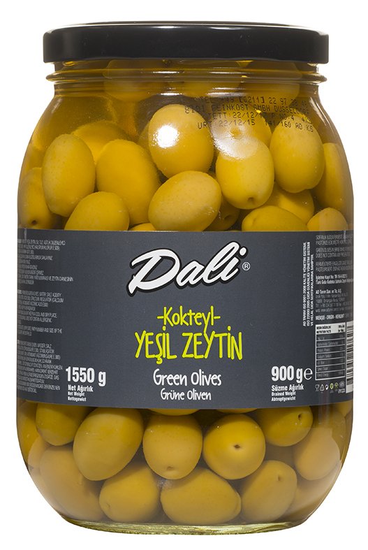 Kokteyl Yeşil Zeytin 900 gr. 141/160( 5 XL )