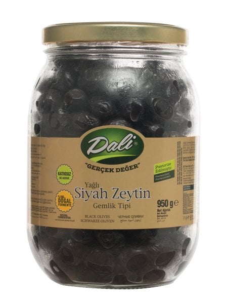 Yağlı Siyah Zeytin 950 gr. Cam  261/290