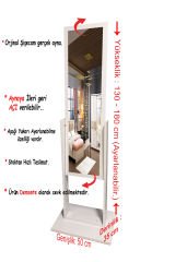 First Mobilya - İSTANBUL - Demonte - Çok Amaçlı Boy Aynası - Hediyelik - BEYAZ