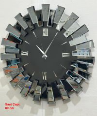 First Mobilya - Füme Çok Amaçlı Hediyelik Duvar Saati - Romen