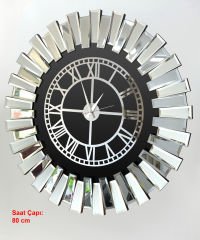 First Mobilya - Gümüş Çok Amaçlı Hediyelik Duvar Saati - Romen 2