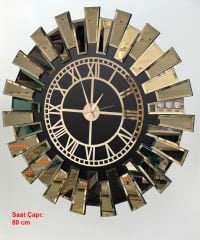 First Mobilya - Bronz Çok Amaçlı Hediyelik Duvar Saati - Romen 2