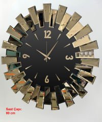 First Mobilya - Bronz Çok Amaçlı Hediyelik Duvar Saati - Latin