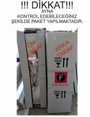 First Mobilya - Number One - Çok Amaçlı - Ayaklı - Aynalı Hediyelik Çok Amaçlı Takı Dolabı - Beyaz