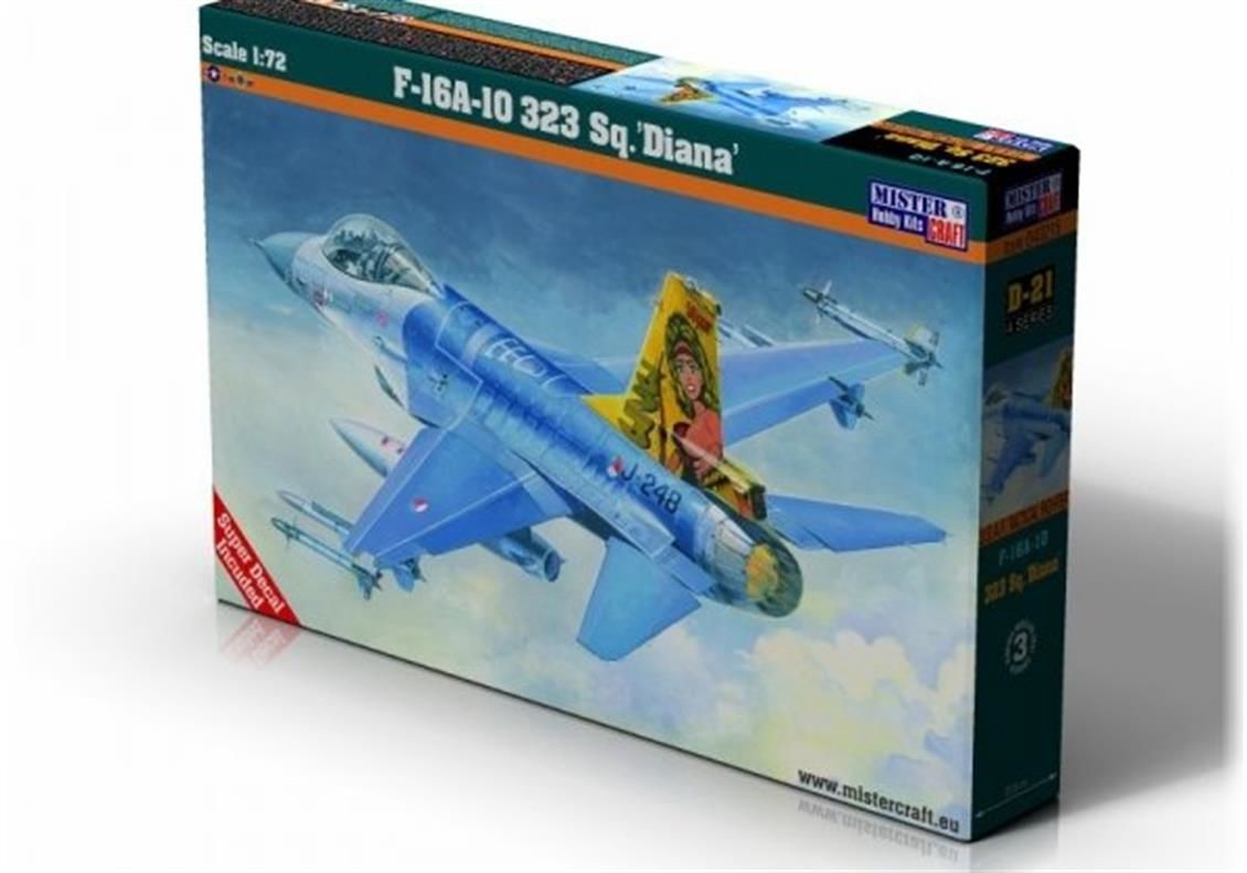 Mistercraft D021 1/72 F-16A-10323 Sq. Diana Savaş Uçağı Demonte Plastik Maketi