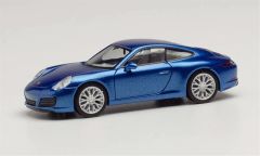 Herpa 038546-002 1/87 Ölçek Porsche911 Carrera2S Coupe, Mavi, Sergilemeye Hazır Model Araç