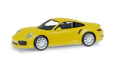 Herpa 028615-003 1/87 Ölçek Porsche 911 Turbo Racing, Sarı, Sergilemeye Hazır Model Araç