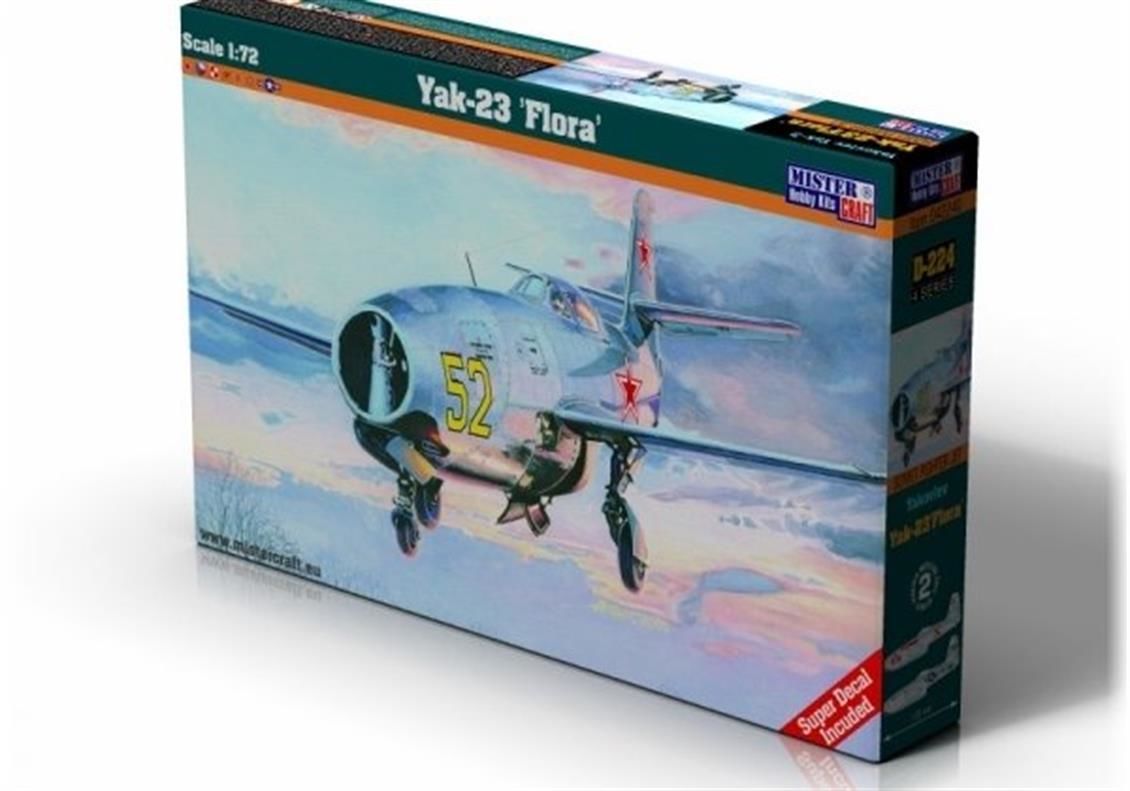 Mistercraft D224 1/72 Yak-23 (Flora) Savaş Uçağı Demonte Plastik Maketi