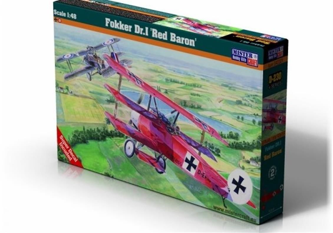 Mistercraft D230 1/48 Fokker Dr.I (Kızıl Baron) Savaş Uçağı Demonte Plastik Maketi