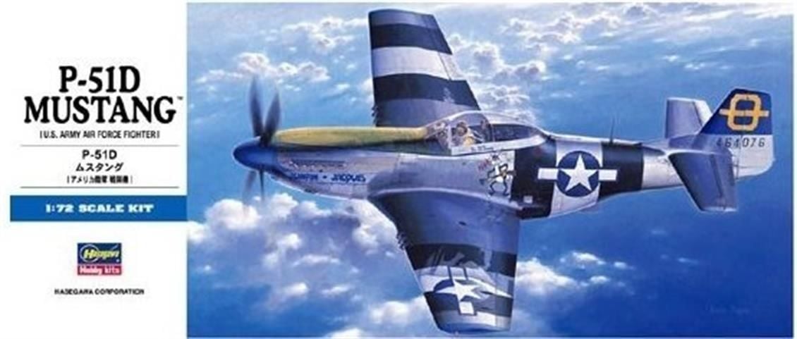 Hasegawa D25 01455 1/72 Ölçek P-51D Mustang Savaş Uçağı Plastik Model Kiti