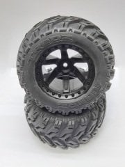 Tredz Tractor Tire (124x70/2.8'') & 2.8'' Wheel (Black) Set (2pcs)