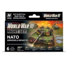 Vallejo 70223 6x17 ml. NATO Armour & Infantry, Model Color Serisi Model Boyası Seti