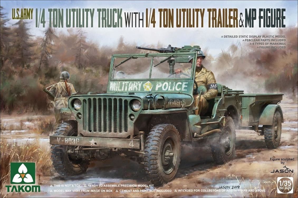 Takom 2126 1/35 Amerikan Kara Kuvvetleri Willys Jeep 1/4 Ton Demonte Askeri Araç Maketi