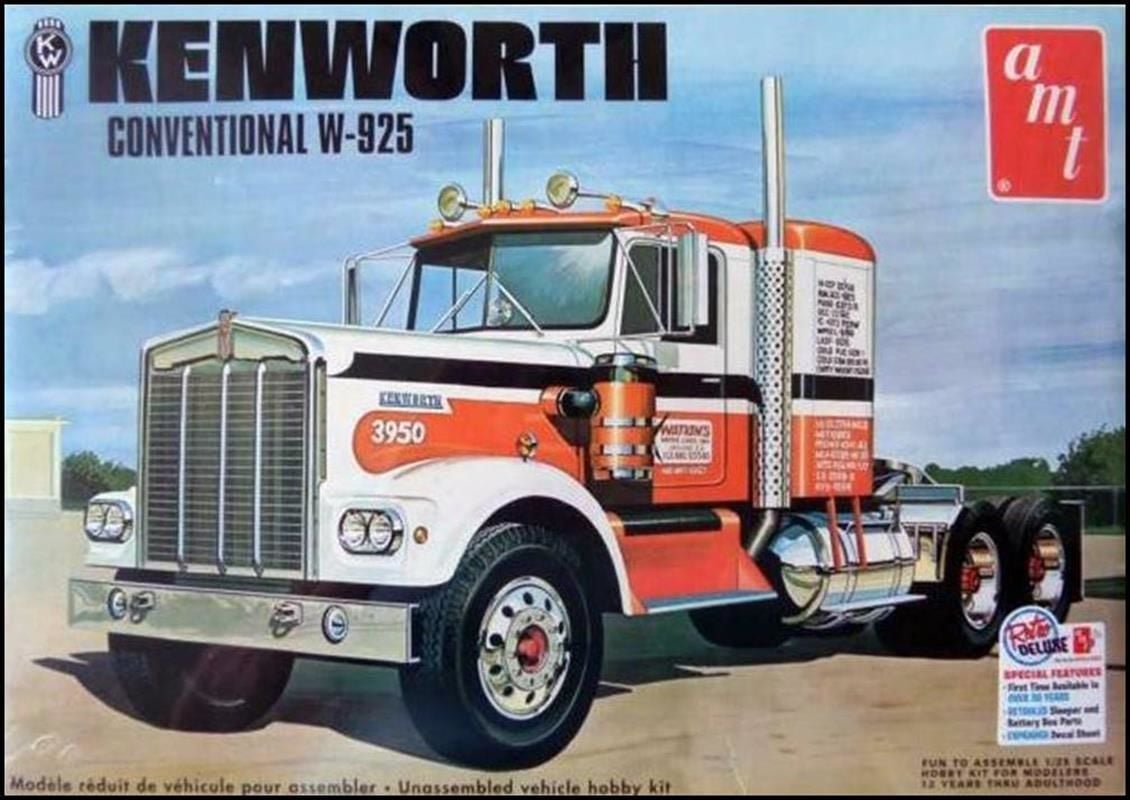 AMT 1021 Kenworth W925 Watkins Conventional Semi Trucker Tır Çekici Demonte Plastik Maketi