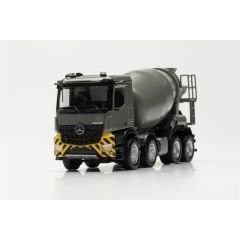 Herpa 316187 1/87 Ölçek Mercedes-Benz Arocs M Beton Mikseri, Gri/Sarı, Sergilemeye Hazır Model Araç