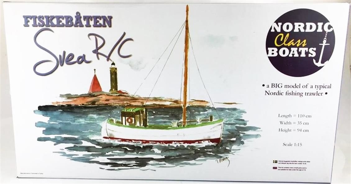 Türk Model 1/15 102 Svea İskandinav Balıkçı Teknesi, R/C Dönüşebilir, Demonte Ahşap Maketi