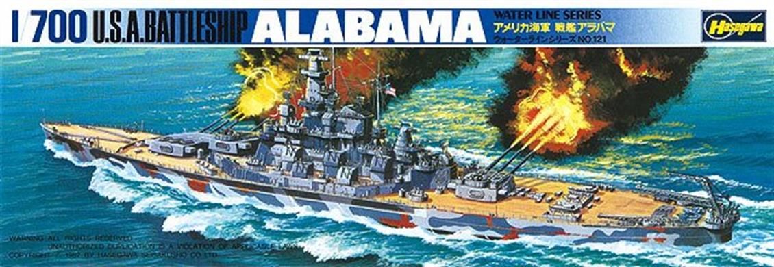 Hasegawa 608 49608 1/700 Ölçek USS Alabama Savaş Gemisi (Waterline Serisi) Plastik Model Kiti