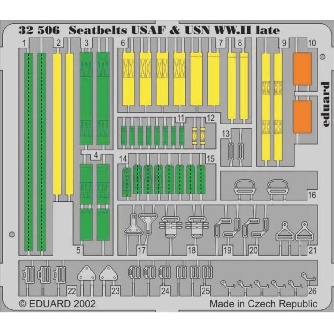 EDUARD 32506 1/32 Seatbelts USAF & USN WWII late M