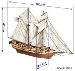 Occre 12500 1/100 Ölçek,  Albatros Yelkenli Tekne Ahşap Model Kiti