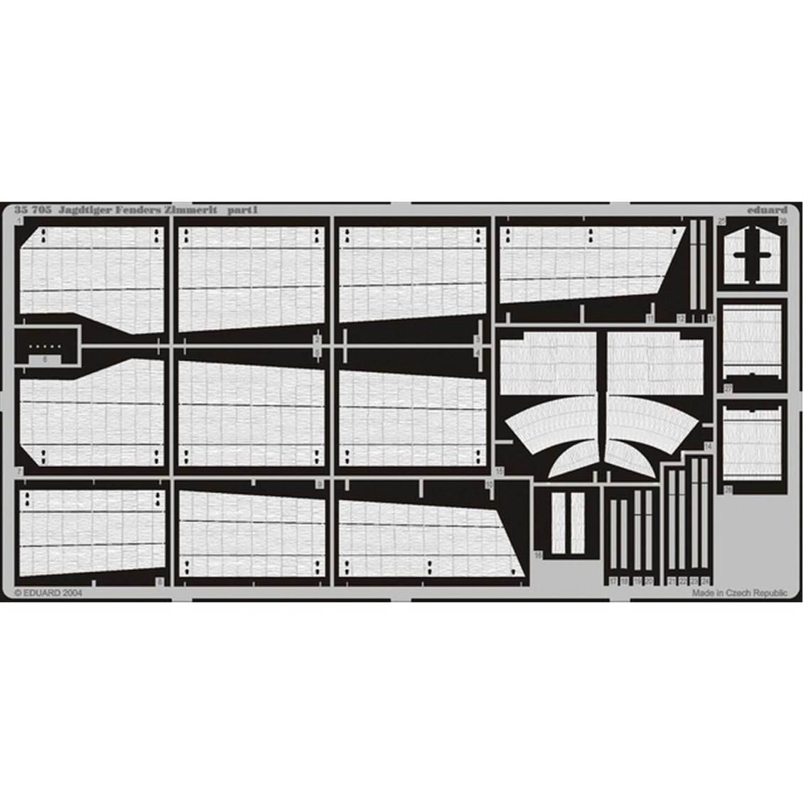 EDUARD 35705 1/35 Zimmerit Jagdtiger fender FOR DR