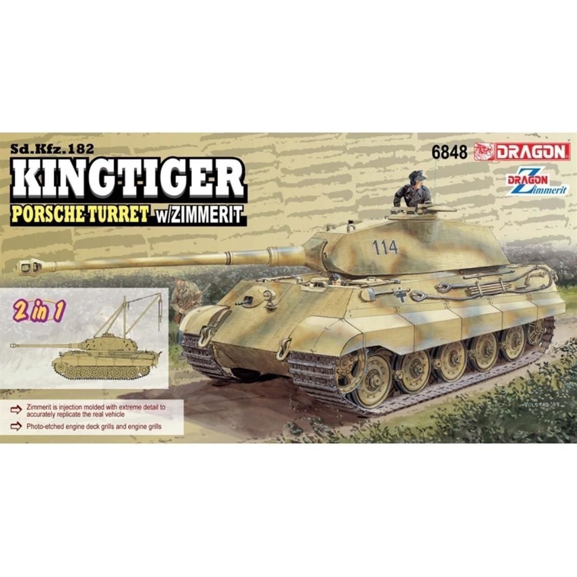 6848 1/35  KINGTIGER PORSCHE W/ZIMMERIT