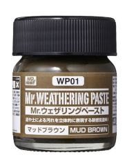 Gunze WP01 40 ml. Mr.Weathering Paste, Mud Brown, Eskitme Macunu