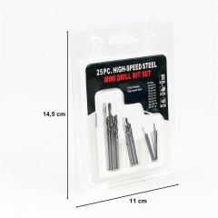 0.3-3,5 mm. Karışık Matkap Ucları, 25 Adet