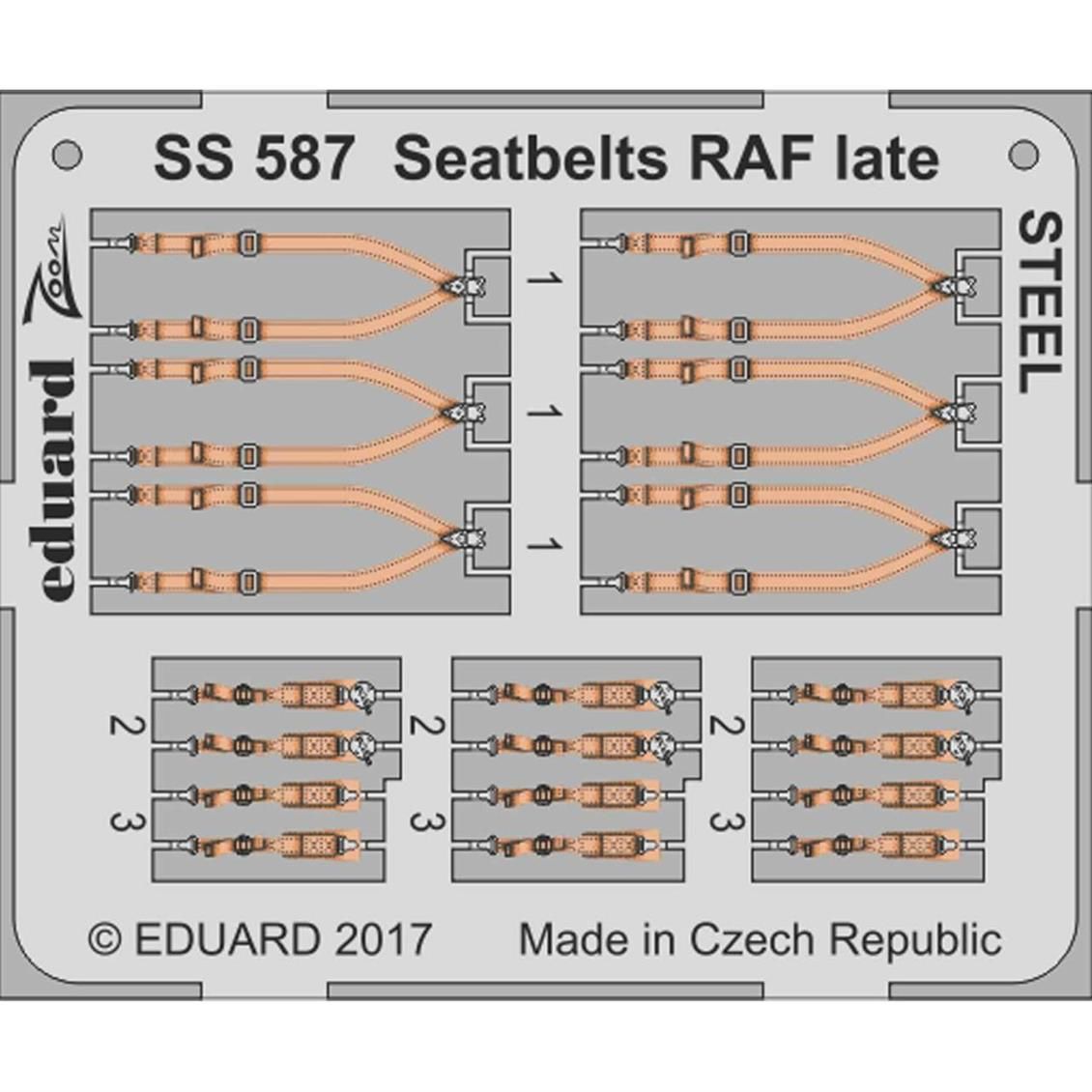 EDUARD SS587 1/72 Seatbelts RAF late STEEL Maket D