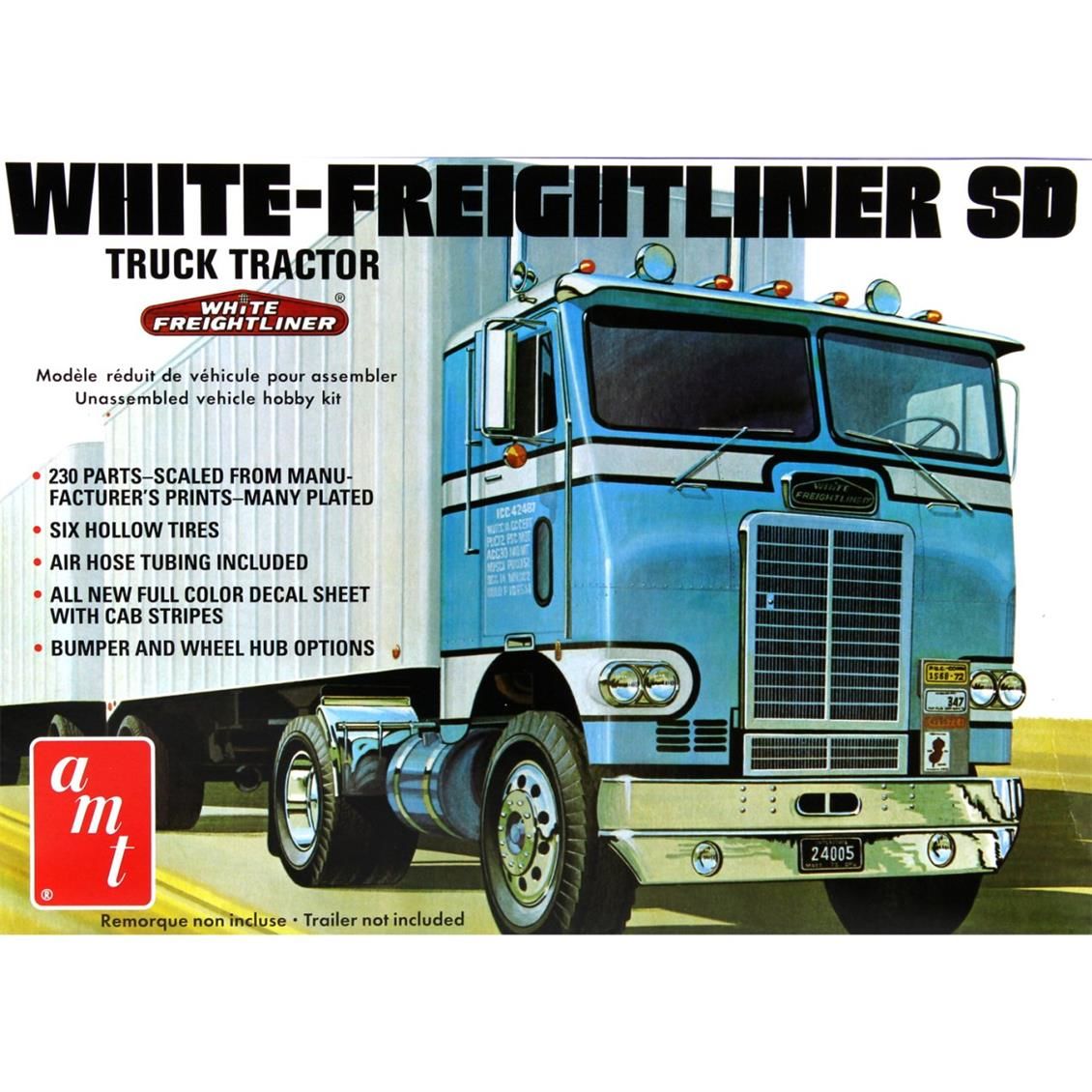 AMT 1004 1/25 White Freightliner Single Drive Tır Çekici Demonte Plastik Maketi