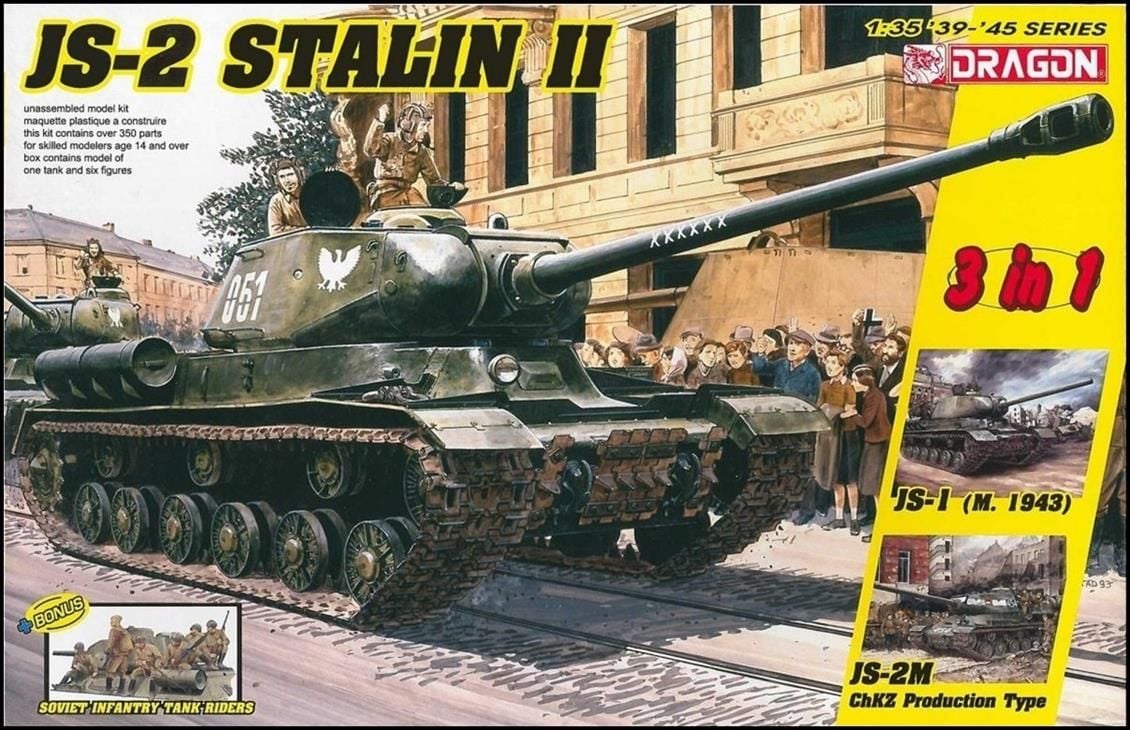 Dragon 6537 1/35 Ölçek Js-2 Stalin II (3 in 1) ve Sovyet Tank Sürücüleri Plastik Model Kiti