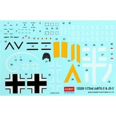 Academy 12539 1/72 JU-87G Stuka & JS-2 Stalin Savaş Uçağı Demonte Plastik Maketi