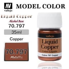 Vallejo 70797 35 ml. (218) Copper (Alcohol Based), Metal Pigmentli Alkol Bazlı Model Boyası