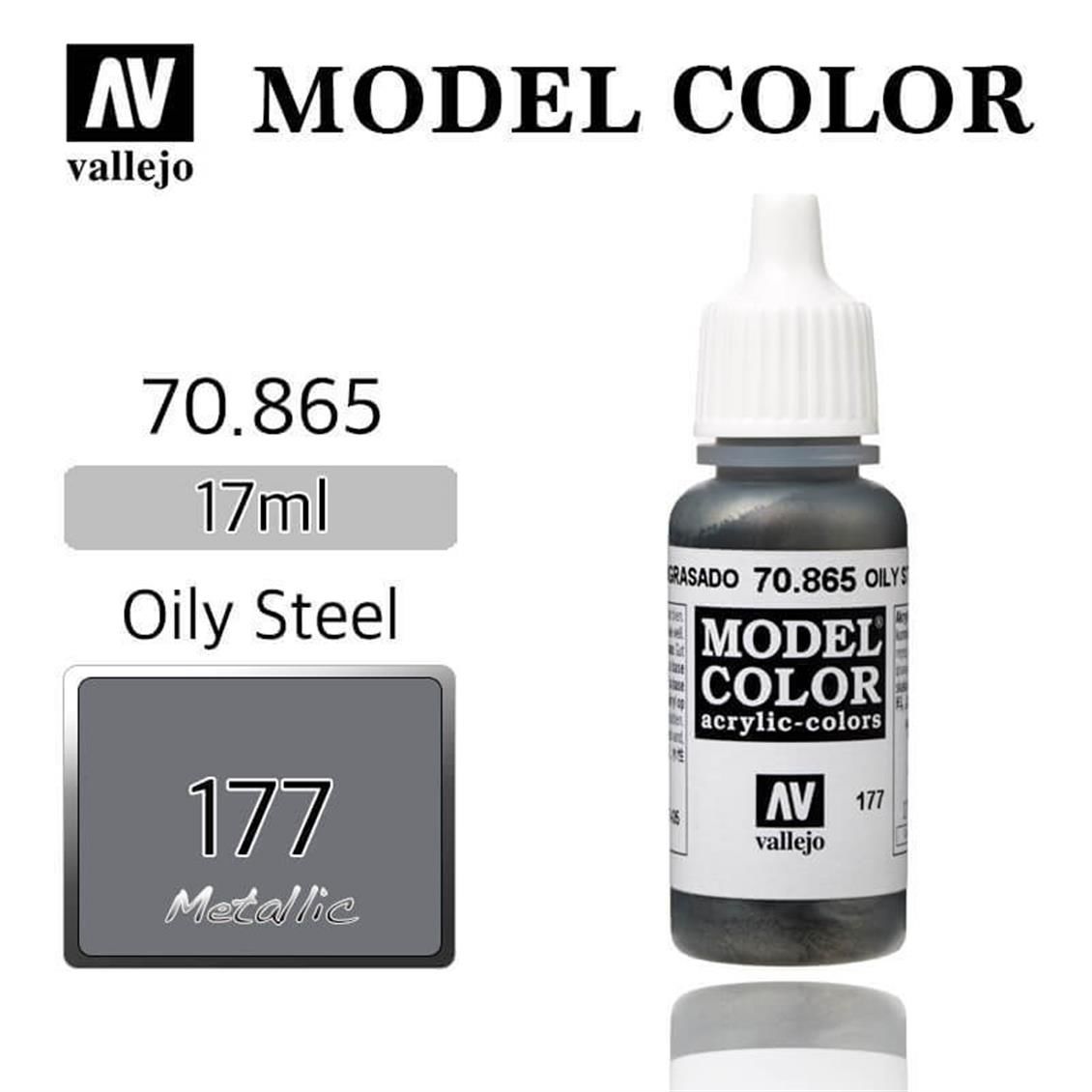 Vallejo 70865 17 ml. (177) Oily Steel-Metallic, Model Color Serisi Model Boyası