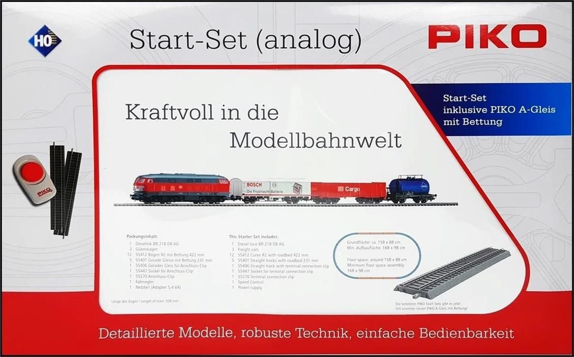 Starter Set Freight Train DB Cargo, PIKO A-Track w. Railbed
