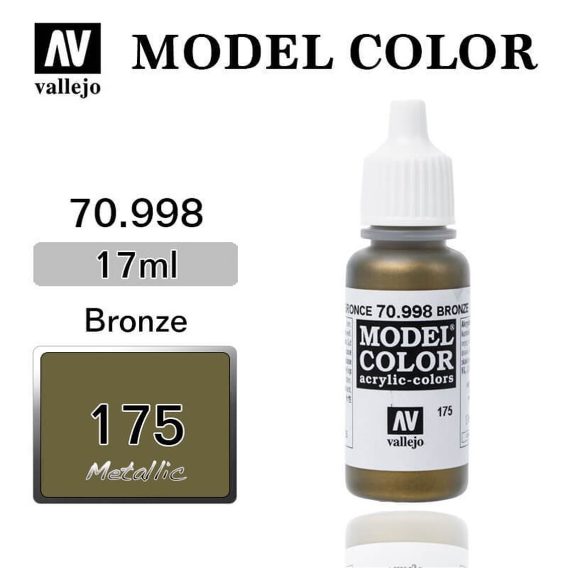 Vallejo 70998 17 ml. (175) Bronze-Metallic, Model Color Serisi Model Boyası