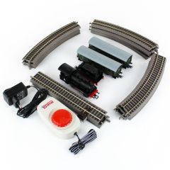 Starter Set Passenger Train DB with Steam loco + tender, PIKO A-Track w. Railbed