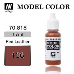 Vallejo 70818 17 ml. (136) Red Leather-Matt, Model Color Serisi Model Boyası