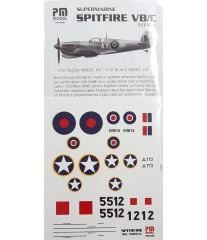 PM Model 101 1/72 Supermarine Spitfire VB/C Savaş Uçağı Demonte Plastik Maketi