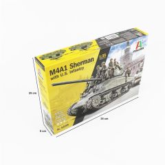 Italeri 6568S 1/35 M4A1 Sherman Tank ve Mürettebatı Demonte Plastik Maketi