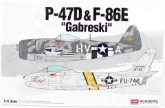 Academy 12530 1/72 P-47D & F-86E (Gabreski) LE Savaş Uçağı Demonte Plastik Maket Seti